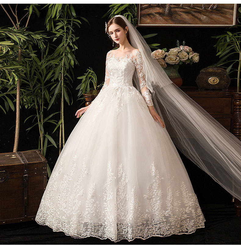  Bridal wedding dress Romantic Sweet Elegant Princess Luxury Lace Wedding Dress